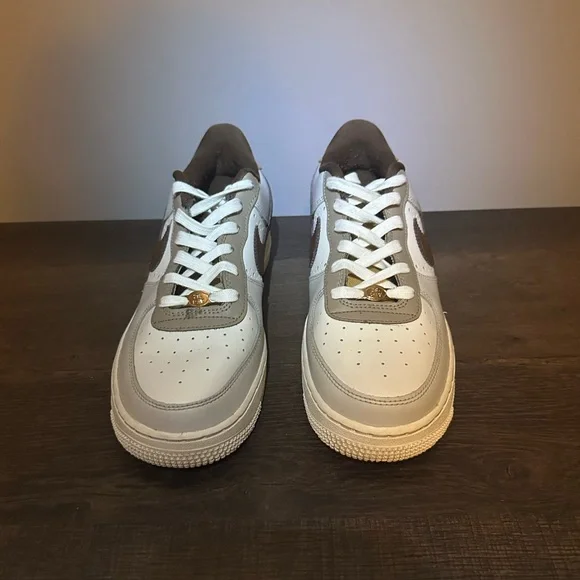 NIKE AIR FORCE 1 CACAO WOW SAIL KHAKI SNEAKERS; SIZE Youth 7 (women 8.5) - Picture 8 of 16